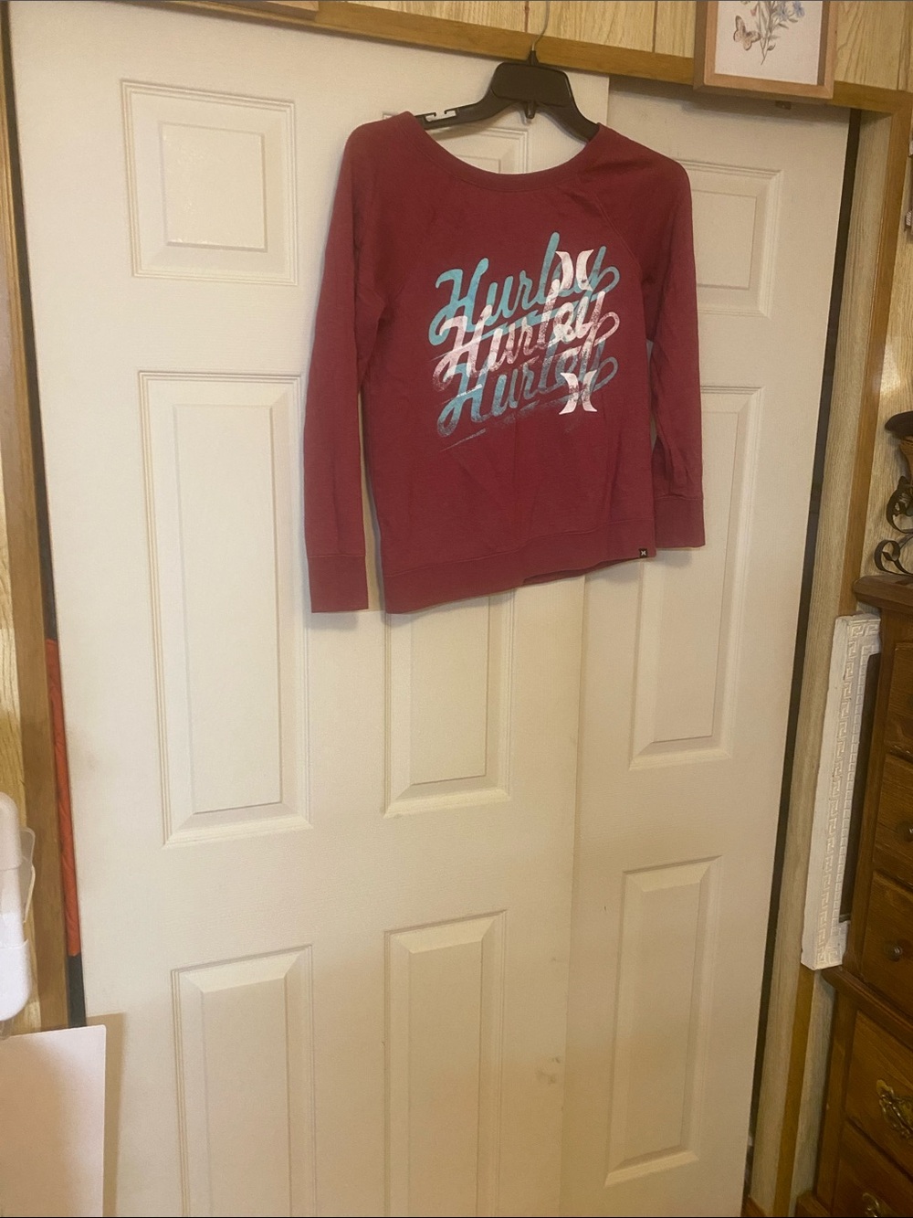 Hurley Red Crewneck Sweatshirt with White Logo